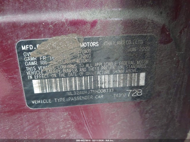2022 MITSUBISHI MIRAGE ML32AUHJ7NH008733 Photo 8