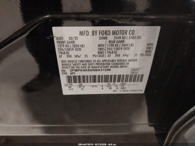 2022 FORD EDGE 2FMPK4K9XNBA31298 Photo 8