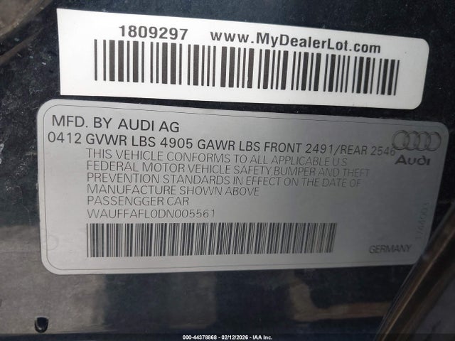 2013 AUDI A4 WAUFFAFL0DN005561 Photo 8