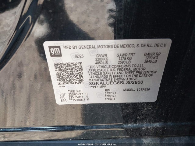 3GKALUEG6SL302900 GMC Terrain Awd Elevation