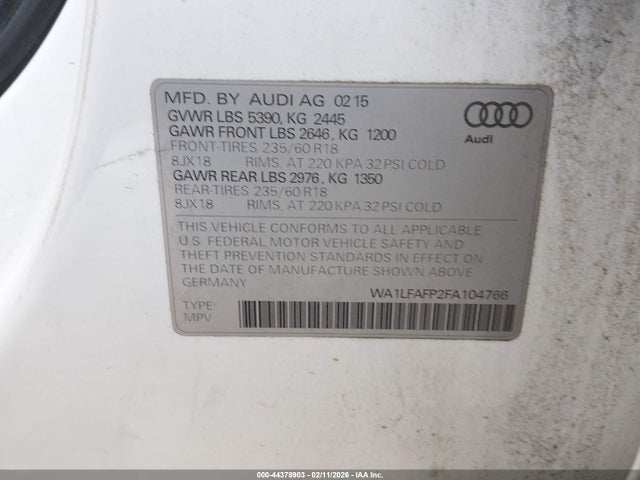 2015 AUDI Q5 WA1LFAFP2FA104766 Photo 8