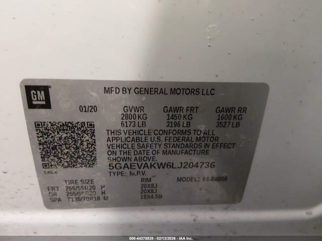 Aukcja sprzedaży 2020 Buick Enclave Awd Essence, vin: 5GAEVAKW6LJ204736, numer aukcji: 44378928