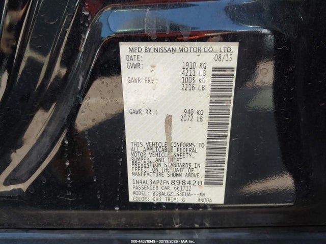 2015 NISSAN ALTIMA 1N4AL3AP2FN898420 Photo 8