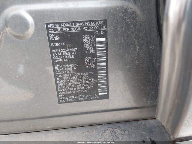 Nissan ROGUE SV 2015 KNMAT2MV7FP529555 Image 9