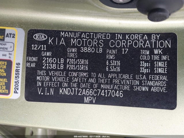 2012 KIA SOUL KNDJT2A66C7417046 Photo 8