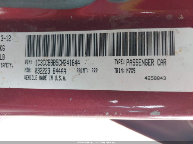 Продажа на аукционе авто 2012 Chrysler 200 Touring, vin: 1C3CCBBB5CN241644, номер лота: 44379018