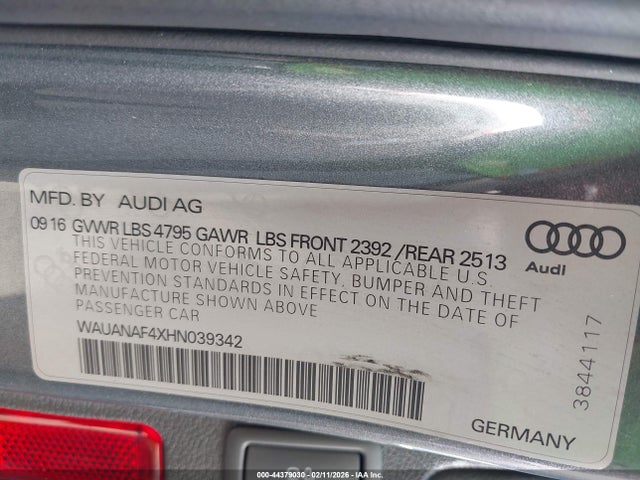 2017 AUDI A4 WAUANAF4XHN039342 Photo 8