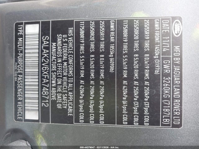 Land Rover LR4 2015 SALAK2V6XFA748712 Image 9