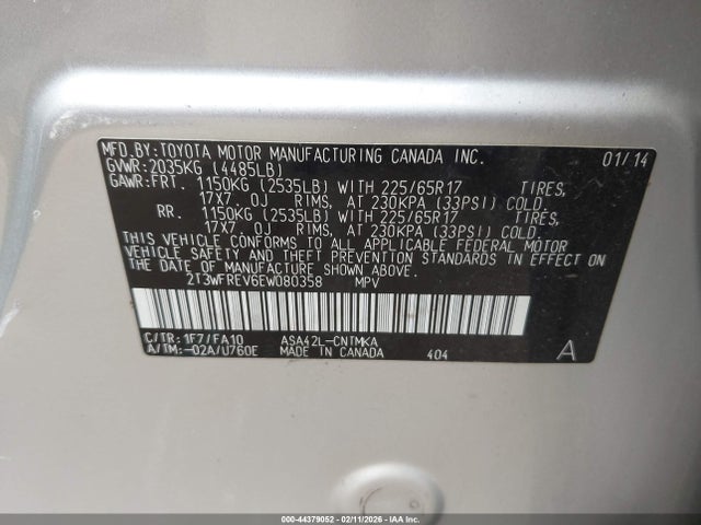 Toyota Rav4 Xle 2014 2T3WFREV6EW080358 Image 9