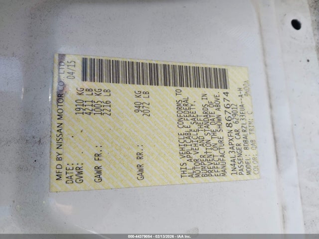 1N4AL3APXFN867674 Nissan Altima 2.5 Sl