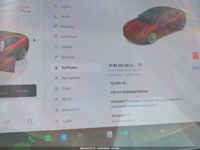 Продаж на аукціоні авто 2022 Tesla Model 3 Long Range Dual Motor All-wheel Drive, vin: 5YJ3E1EB9NF198780, номер лоту: 44379119