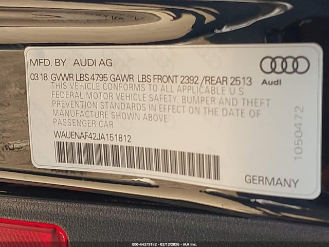2018 AUDI A4 WAUENAF42JA151812 Photo 8