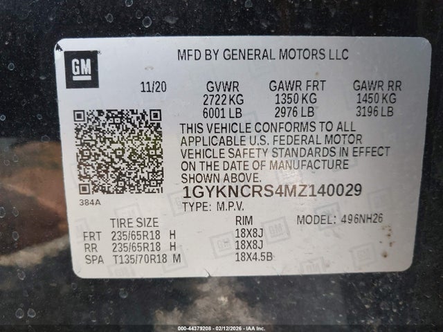 2021 Cadillac Xt5 Fwd Premium Luxury მანქანა იყიდება აუქციონზე, vin: 1GYKNCRS4MZ140029, აუქციონის ნომერი: 44379208