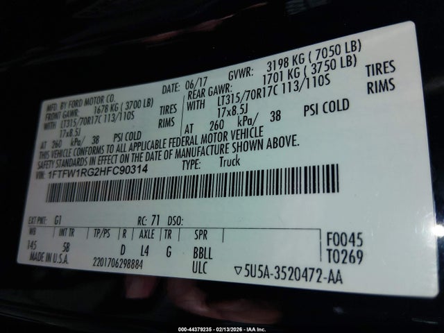 Ford F150 2017 1FTFW1RG2HFC90314 Image 21