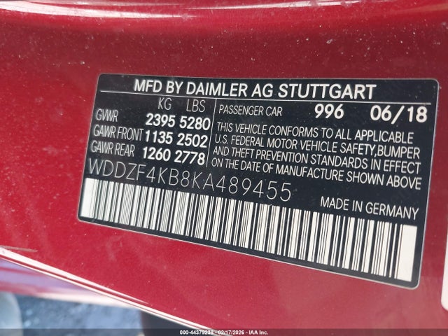 2019 MERCEDES-BENZ E 300 WDDZF4KB8KA489455 Photo 8