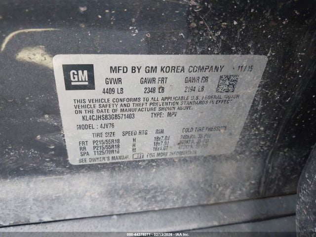 Aukcja sprzedaży 2016 Buick Encore Premium, vin: KL4CJHSB3GB571403, numer aukcji: 44379271