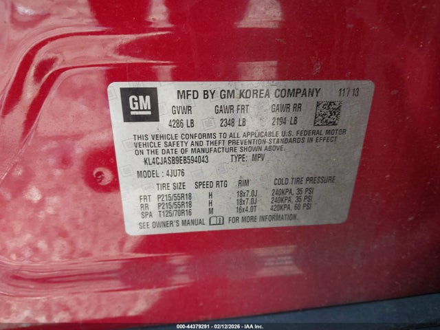 Aukcja sprzedaży 2014 Buick Encore, vin: KL4CJASB9EB594043, numer aukcji: 44379291