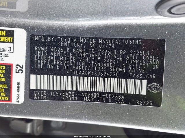 Toyota CAMRY SE 2025 4T1DAACK4SU524230 Image 9
