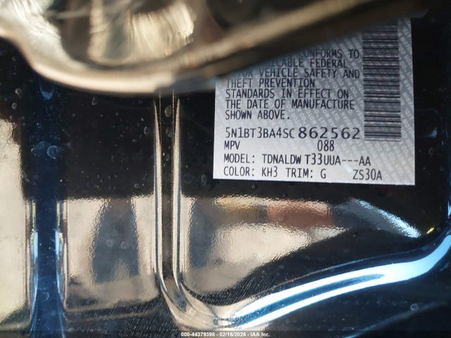 5N1BT3BA4SC862562 Nissan Rogue Sv Fwd