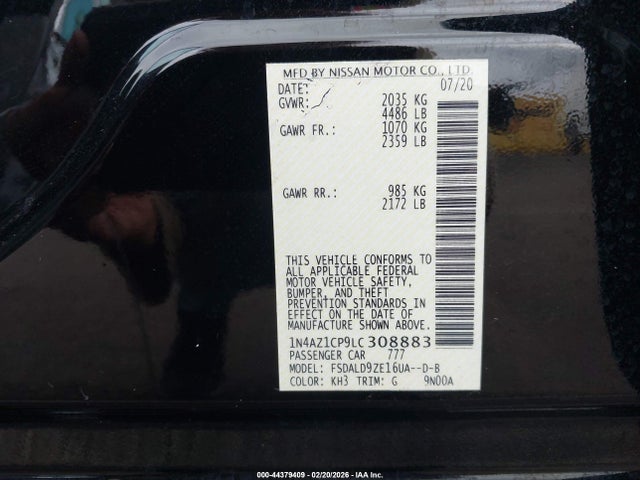 1N4AZ1CP9LC308883 Nissan Leaf Sv 40 Kwh