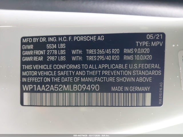 Porsche Macan 2021 WP1AA2A52MLB09490 Image 9