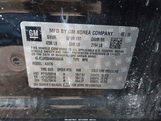 Aukcja sprzedaży 2019 Buick Encore Fwd Preferred, vin: KL4CJASB4KB940446, numer aukcji: 44379431