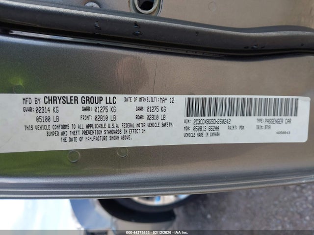 44379433 :رقم المزاد ، 2C3CDXBG5CH260242 vin ، 2012 Dodge Charger Se مزاد بيع