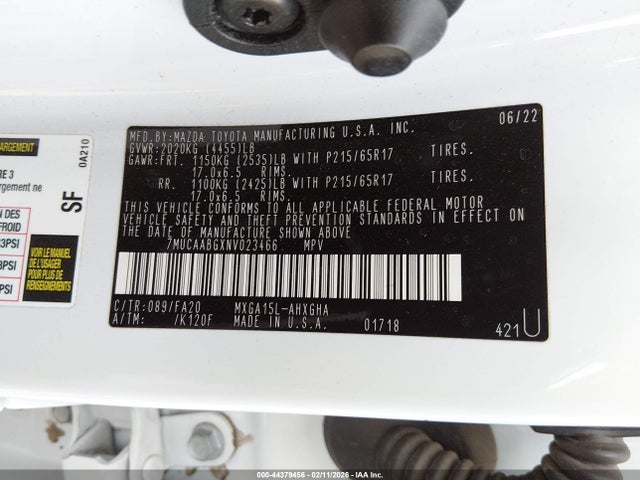 2022 TOYOTA COROLLA CROSS 7MUCAABGXNV023466 Photo 8