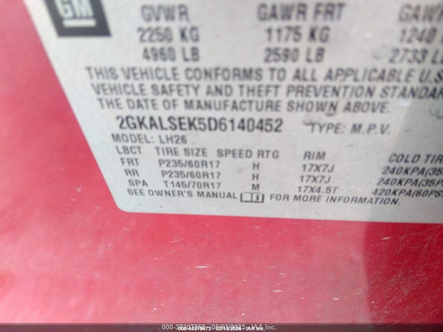 Продаж на аукціоні авто 2013 Gmc Terrain Sle-2, vin: 2GKALSEK5D6140452, номер лоту: 44379473