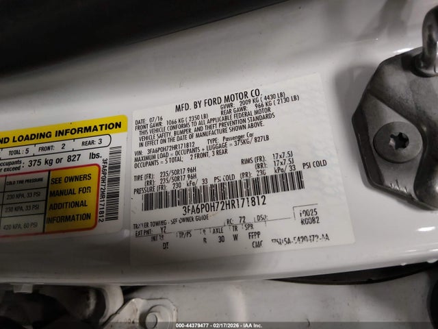 Ford FUSION SE 2017 3FA6P0H72HR171812 Image 9