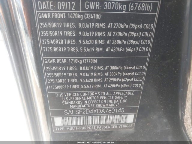 2013 LAND ROVER RANGE ROVER SPORT SALSF2D4XDA780145 Photo 8