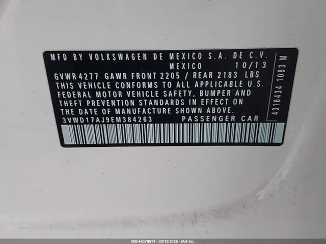 3VWD17AJ9EM384263 Volkswagen Jetta 1.8t Se