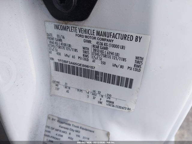 Ford F-350 Xl 2016 1FDBF3A65GEB98157 Image 9