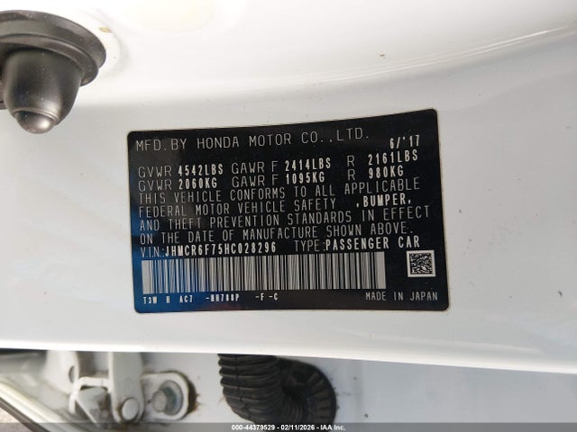 JHMCR6F75HC028296 Honda Accord Hybrid Touring