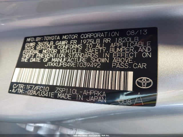 JTKKUPB49E1039492 Scion XD