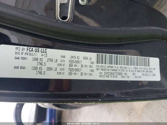 3C4PDCBG4FT678695 Dodge Journey Sxt