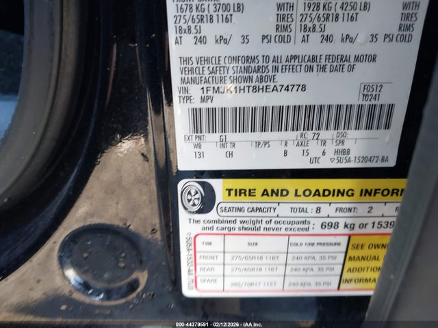 2017 FORD EXPEDITION EL 1FMJK1HT8HEA74778 Photo 8