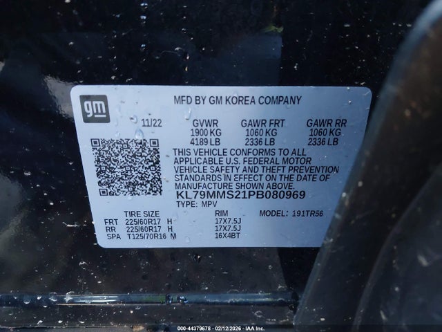 KL79MMS21PB080969 Chevrolet Trailblazer Fwd Ls