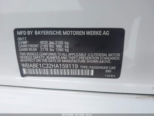 2017 BMW 330E WBA8E1C32HA159119 Photo 8