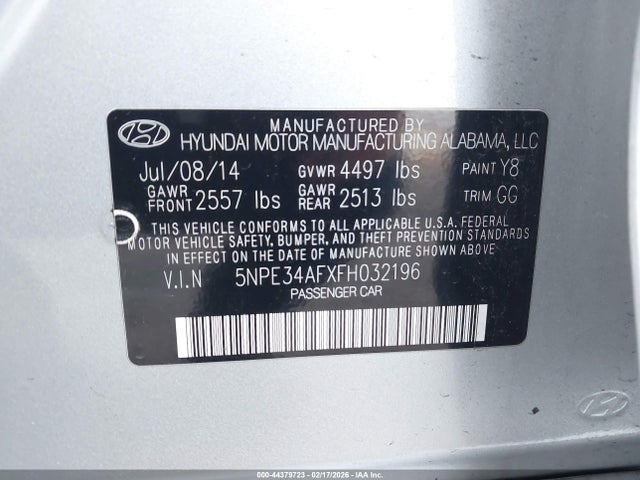 Hyundai Sonata Sport 2015 5NPE34AFXFH032196 Image 9