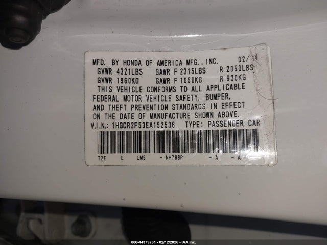 1HGCR2F53EA152536 Honda Accord Sport