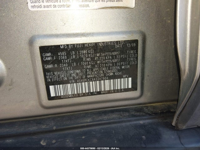 Продаж на аукціоні авто 2010 Subaru Outback 2.5i Limited, vin: 4S4BRCKC8A3347904, номер лоту: 44379890