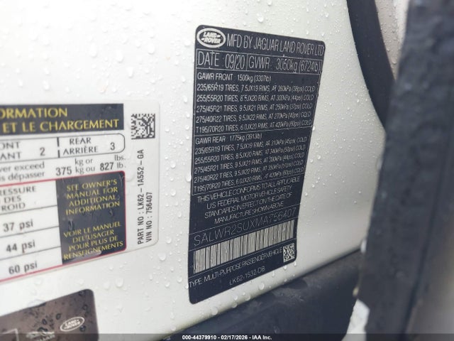 2021 LAND ROVER RANGE ROVER SPORT SALWR2SUXMA756407 Photo 8