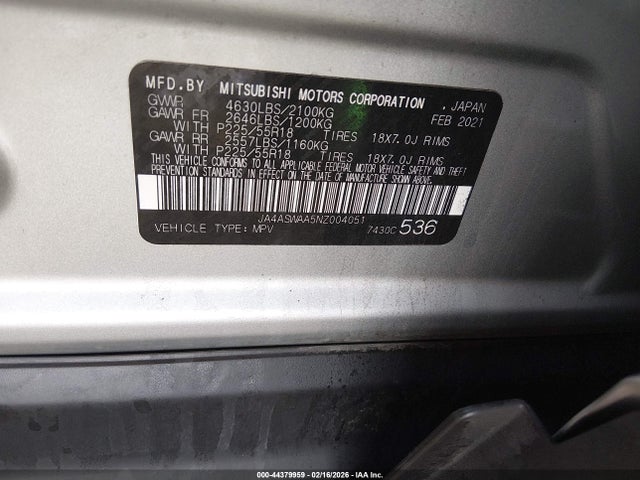 2022 MITSUBISHI ECLIPSE CROSS JA4ASWAA5NZ004051 Photo 8