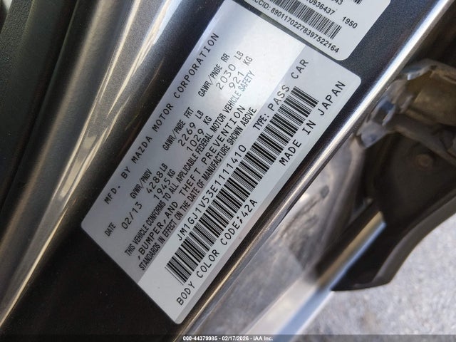 JM1GJ1V53E1111410 Mazda Mazda6 I Touring