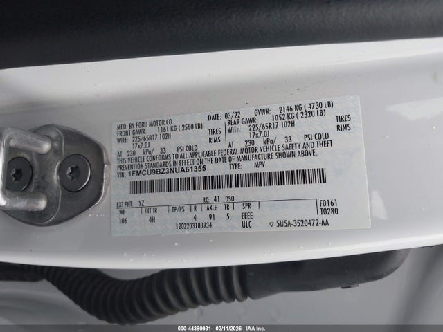 1FMCU9BZ3NUA61355 Ford Escape Se Hybrid