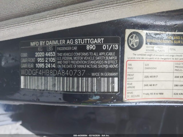 Auction sale of the 2013 Mercedes-benz C 250 Sport, vin: WDDGF4HB8DA840737, lot number: 44380094