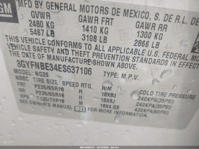 2014 CADILLAC SRX 3GYFNBE34ES637106 Photo 8