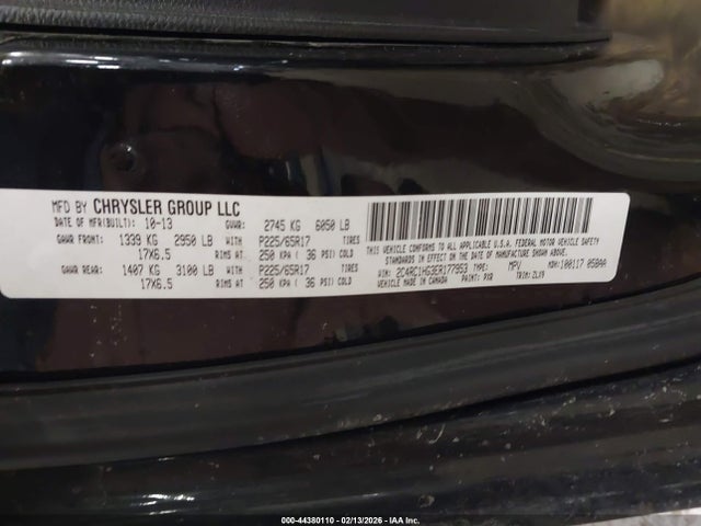 Aukcja sprzedaży 2014 Chrysler Town & Country S, vin: 2C4RC1HG3ER177953, numer aukcji: 44380110