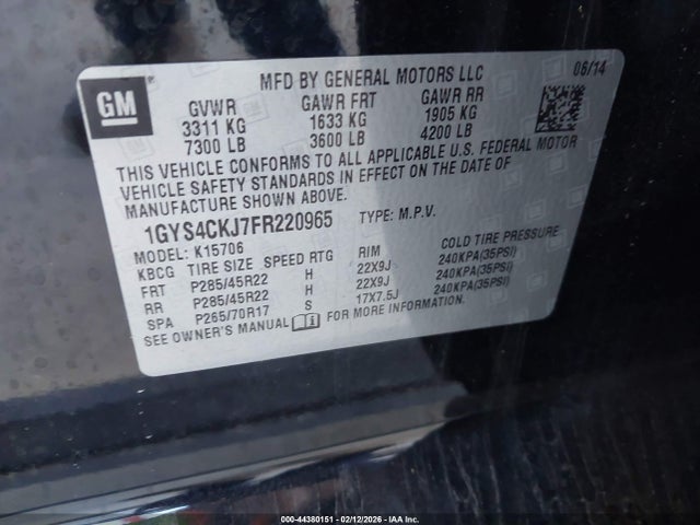 2015 CADILLAC ESCALADE 1GYS4CKJ7FR220965 Photo 8